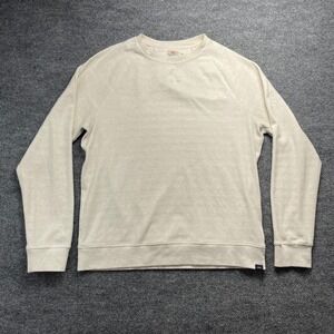 Faherty Brand Mens Raglan Crewneck Sweatshirt Cream Oatmeal Heather Large L